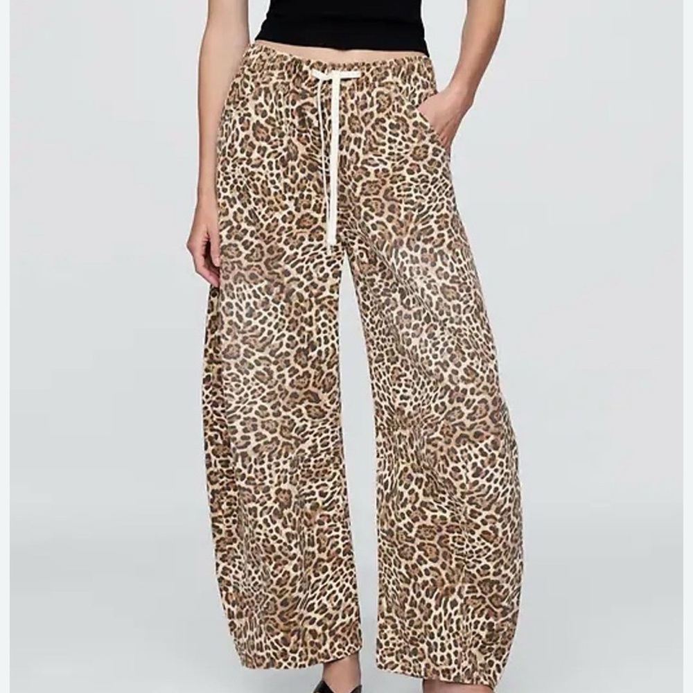 GAP Leopard Barrell Print Pants - Brown and Black